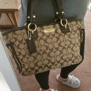 Coach signature monogram tote